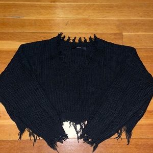 Distressed and cropped sweater from Zaful